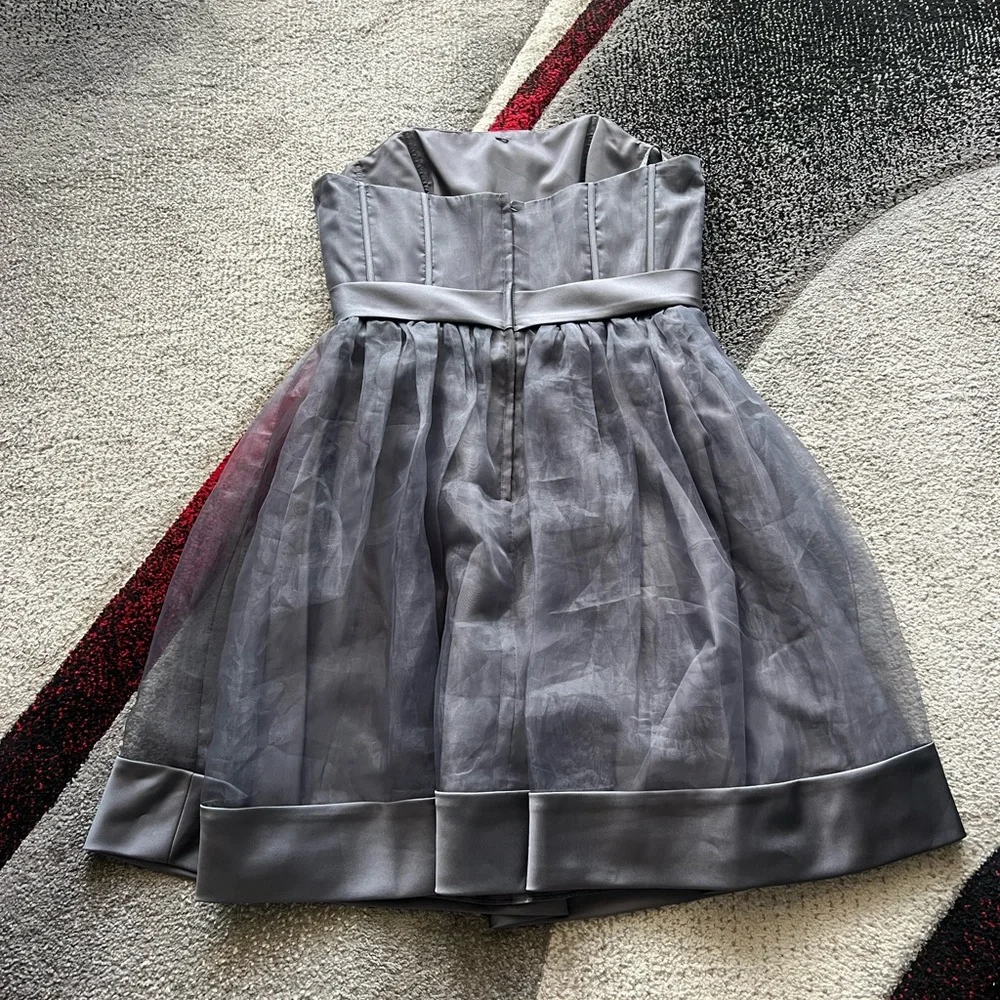 Alfred Angelo Charcoal Strapless Formal Dress - Picture 4 of 4